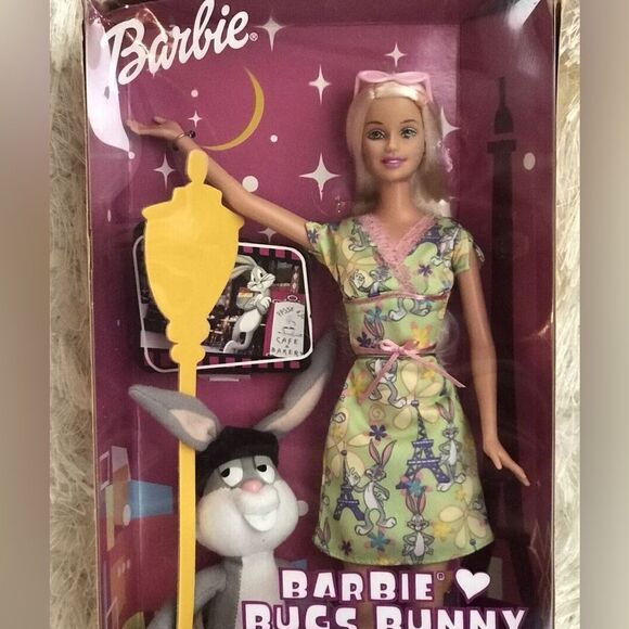 2003 Barbie Loves Bugs Bunny" Special Edition Looney Tunes Warner NIB - Picture 2 of 8